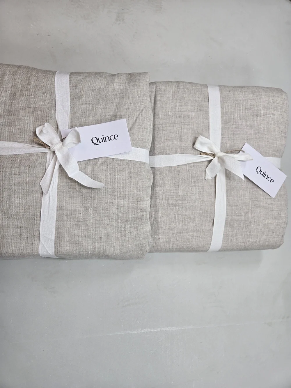 NWT QUINCE Set Of 2 48x108 European Linen True Blackout Curtains Flax 0040